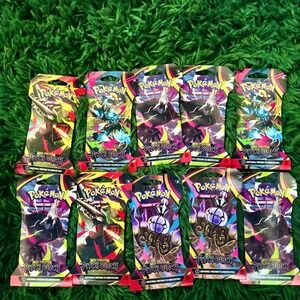 10 Pokemon Pitch Black Sleeved Booster Pack